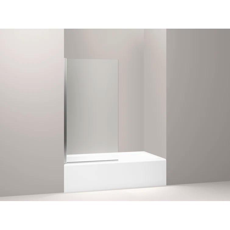 Aerie Bath Screen Thick Crystal Clear Glass and Square Corner