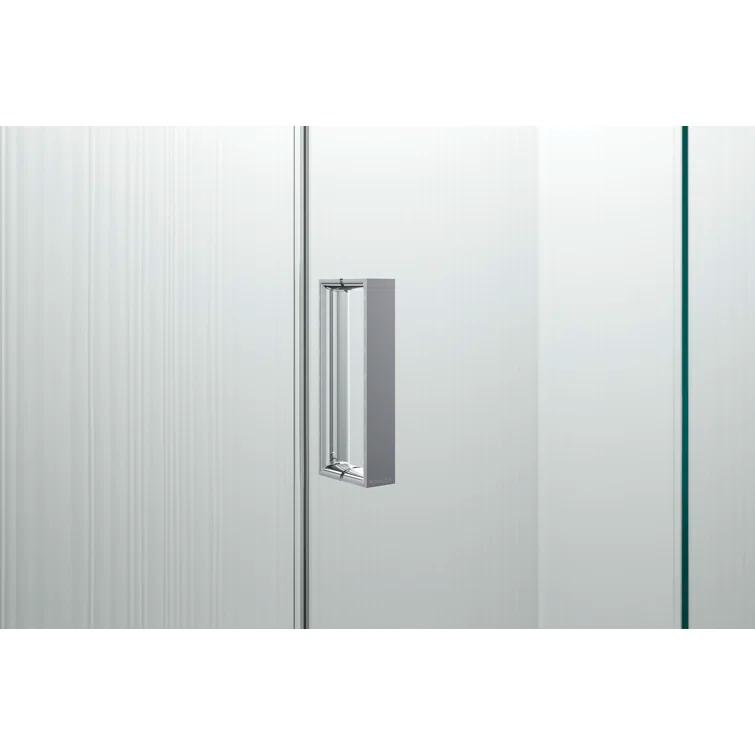 Aerie Bath Screen Thick Crystal Clear Glass and Square Corner