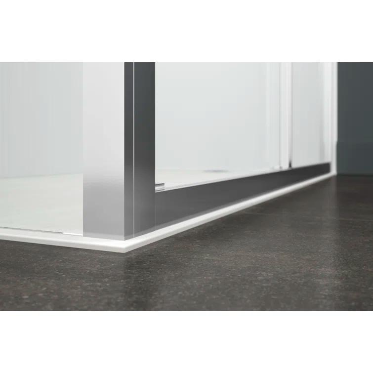 Aerie Bath Screen Thick Crystal Clear Glass and Square Corner