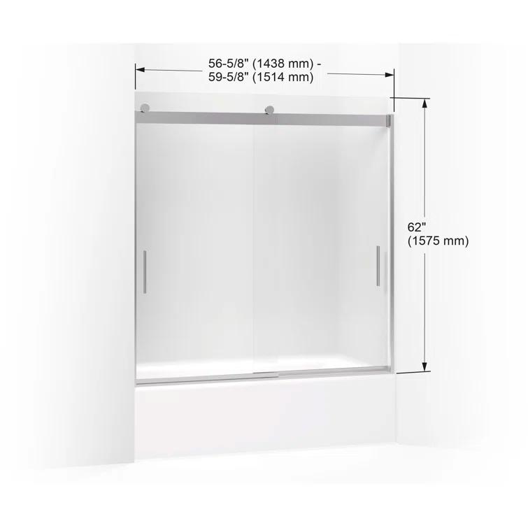 Levity 59.62" x 62" Bypass Bath Door with CleanCoat® Technology