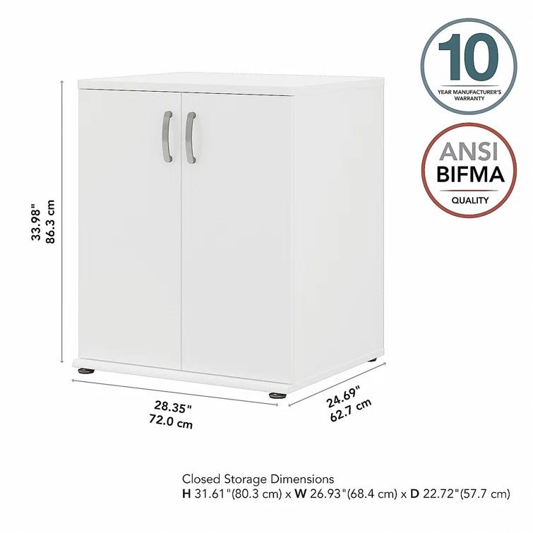 Bush Business Furniture Universal Laundry Room Storage Cabinet with Doors and Shelves
