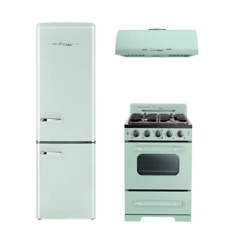 Classic Retro 24" 500 CFM Ducted Under Cabinet Range Hood with Stainless Steel Baffles and Light