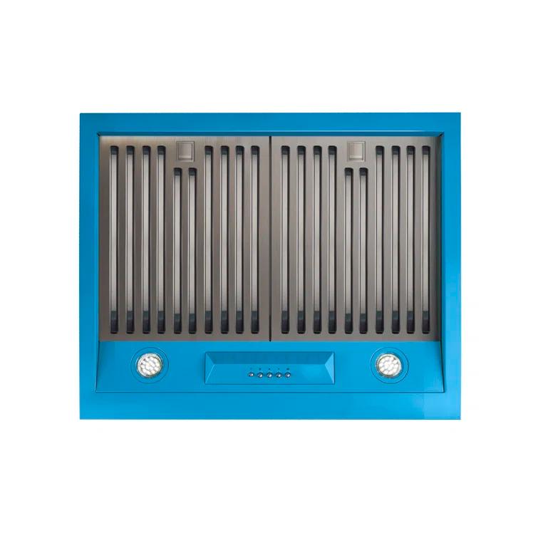 Classic Retro 24" 500 CFM Ducted Under Cabinet Range Hood with Stainless Steel Baffles and Light