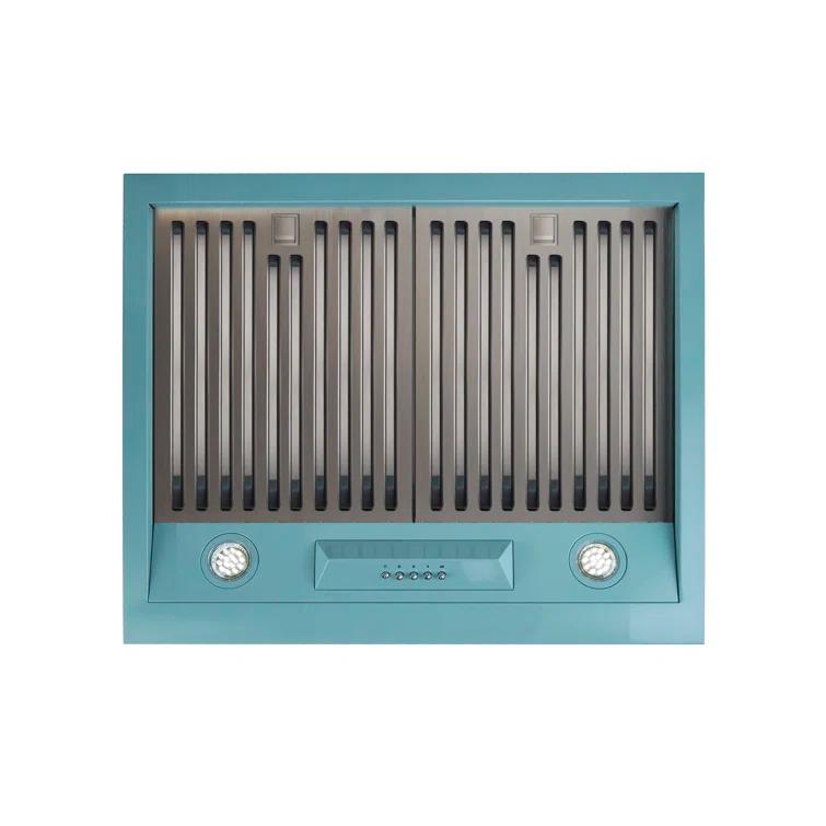 Classic Retro 24" 500 CFM Ducted Under Cabinet Range Hood with Stainless Steel Baffles and Light