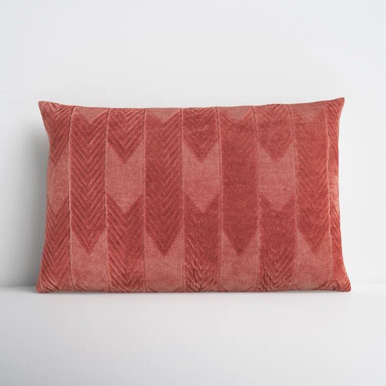 Floretta Embroidered Cotton Lumbar Throw Pillow