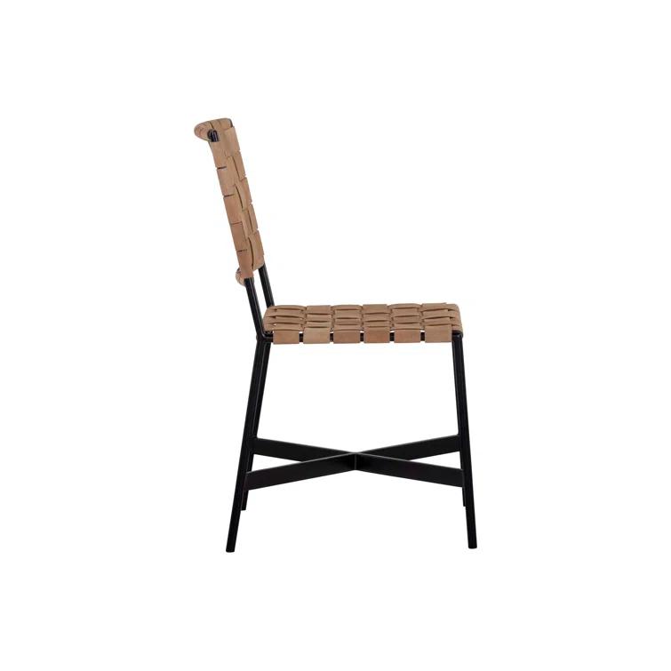 Woven Leather Dining Chair
