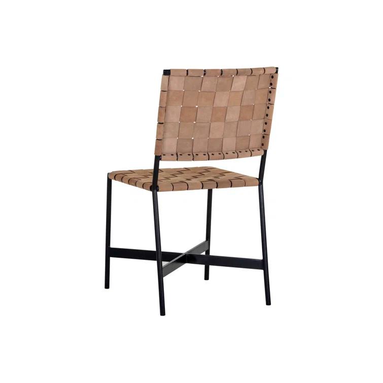 Woven Leather Dining Chair