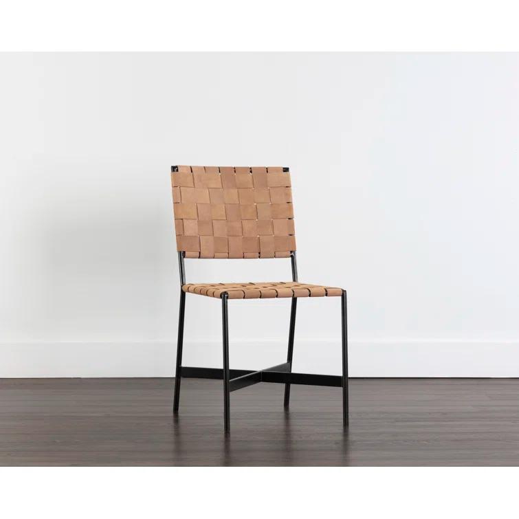 Woven Leather Dining Chair