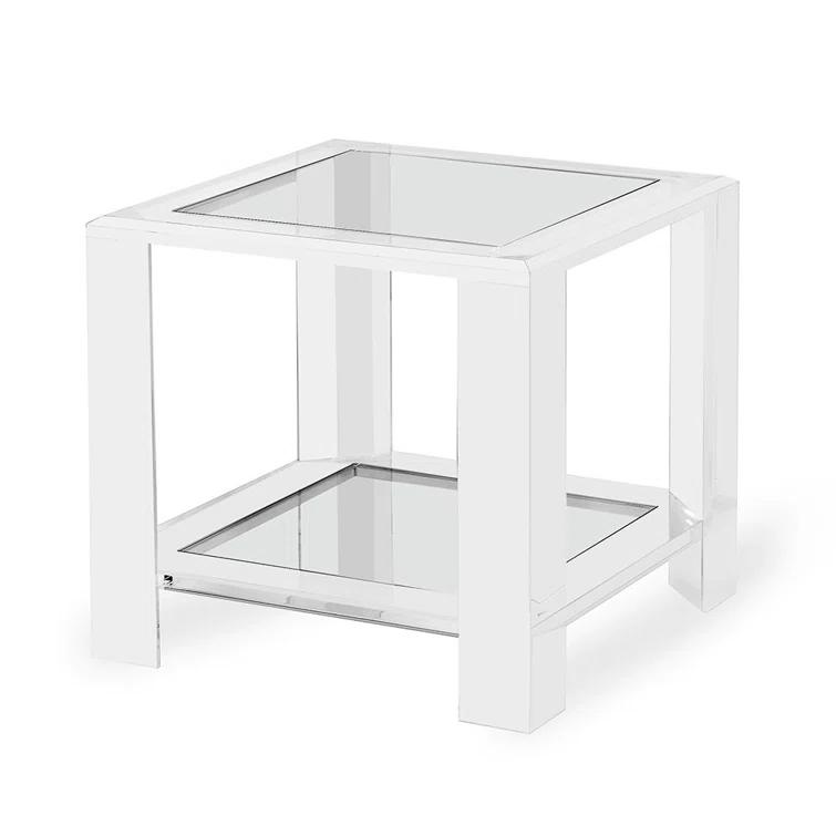 Interlude Surrey Glass Top End Table