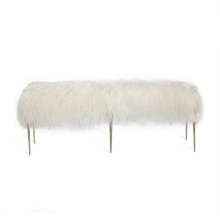 Stiletto Wool Upholstered Bench
