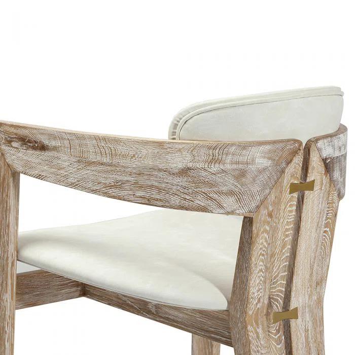 Maryl 20'' H Linen Upholstered Oak Armchair