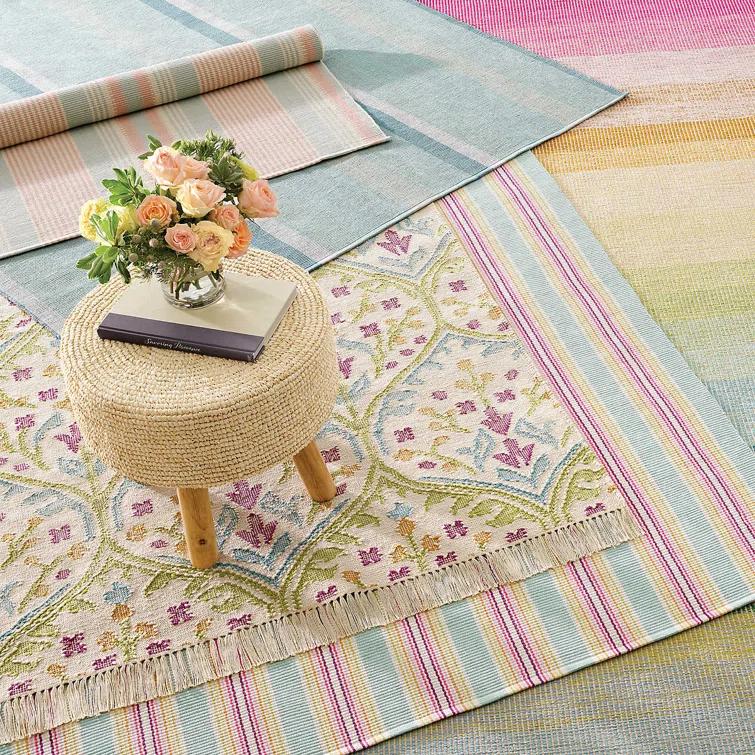 Shore Stripe Handwoven Cotton Rug
