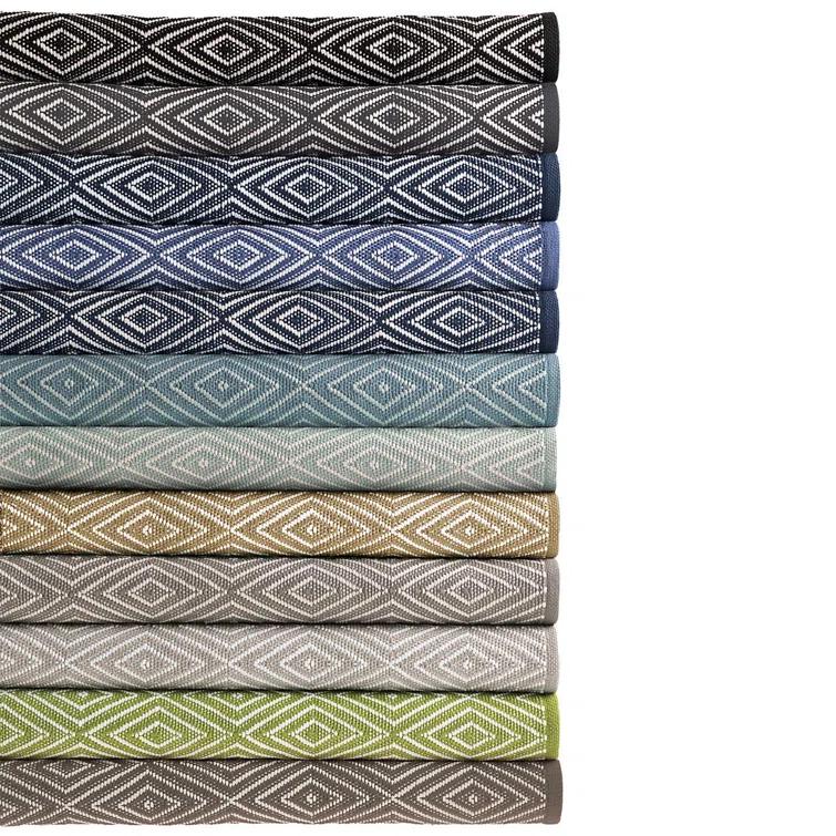 Diamond Khaki/White Handwoven Indoor/Outdoor Rug