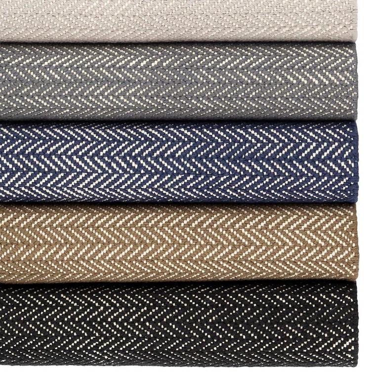 Herringbone Black Handwoven Cotton Rug