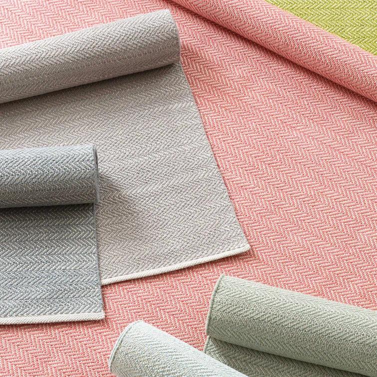 Herringbone Coral Handwoven Cotton Rug