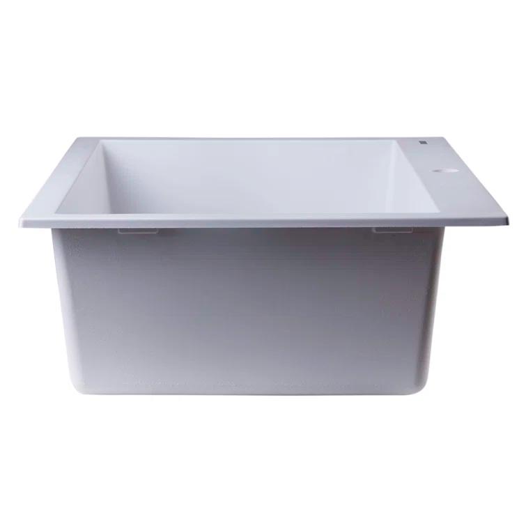 29.88'' L Drop-In Single Bowl Granite Kitchen Sink