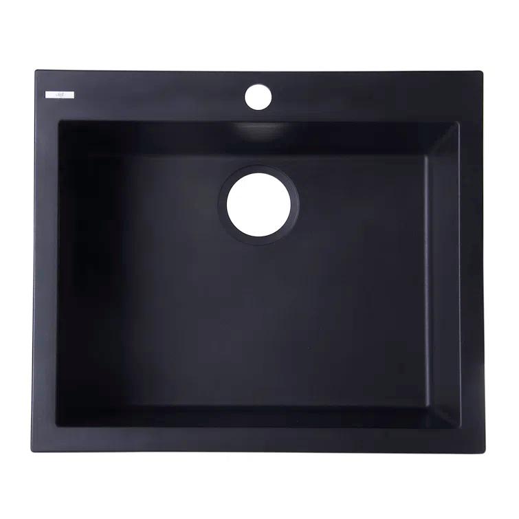 23.63'' L Drop-In Single Bowl Granite Kitchen Sink