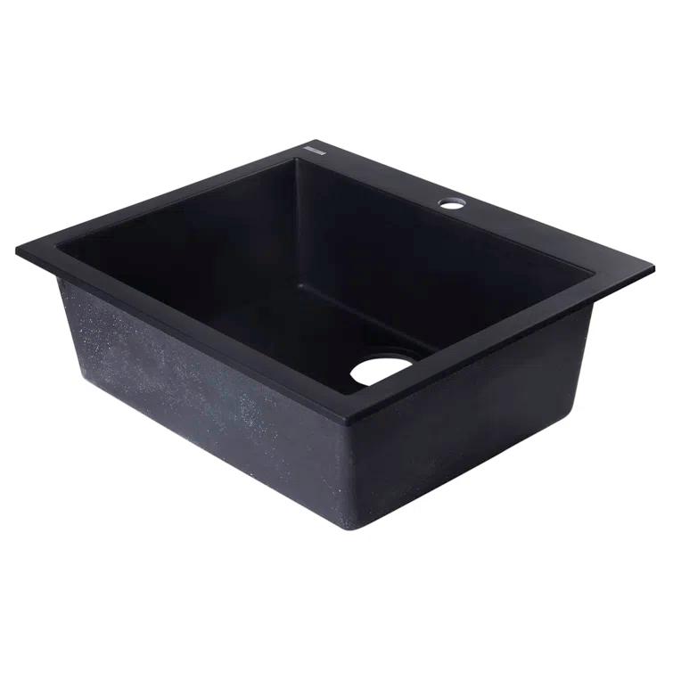 23.63'' L Drop-In Single Bowl Granite Kitchen Sink