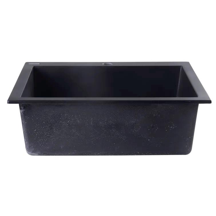23.63'' L Drop-In Single Bowl Granite Kitchen Sink