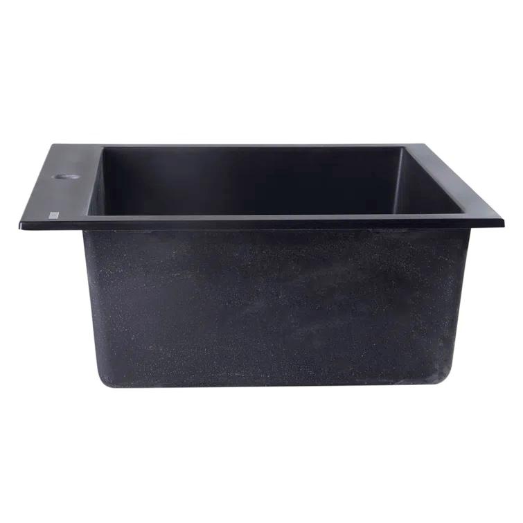 23.63'' L Drop-In Single Bowl Granite Kitchen Sink