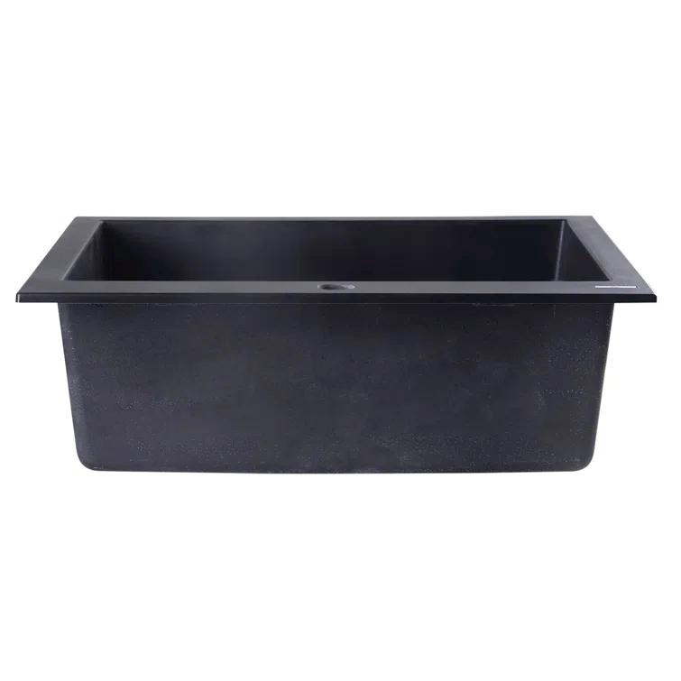 23.63'' L Drop-In Single Bowl Granite Kitchen Sink