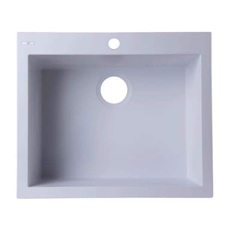 23.63'' L Drop-In Single Bowl Granite Kitchen Sink