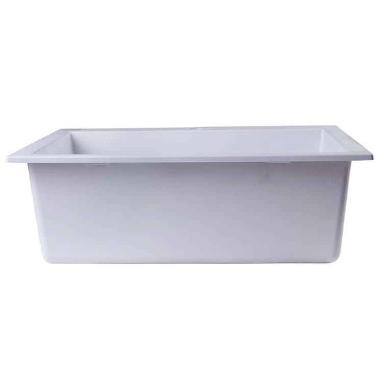 23.63'' L Drop-In Single Bowl Granite Kitchen Sink