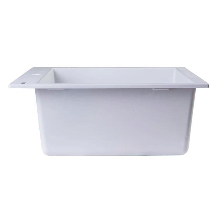 23.63'' L Drop-In Single Bowl Granite Kitchen Sink