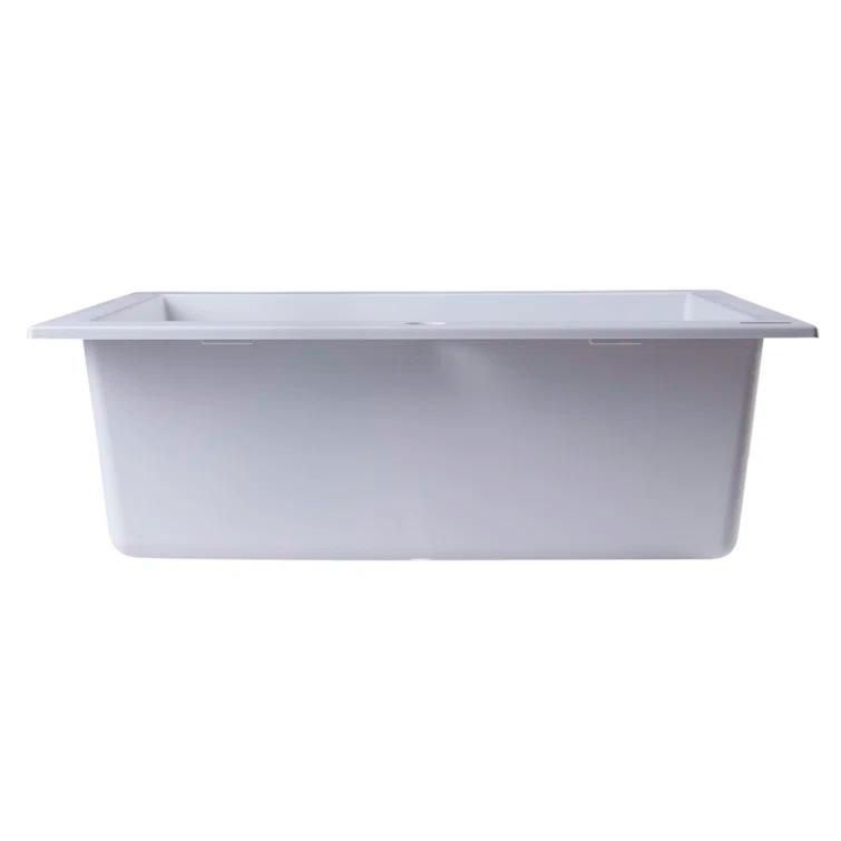 23.63'' L Drop-In Single Bowl Granite Kitchen Sink