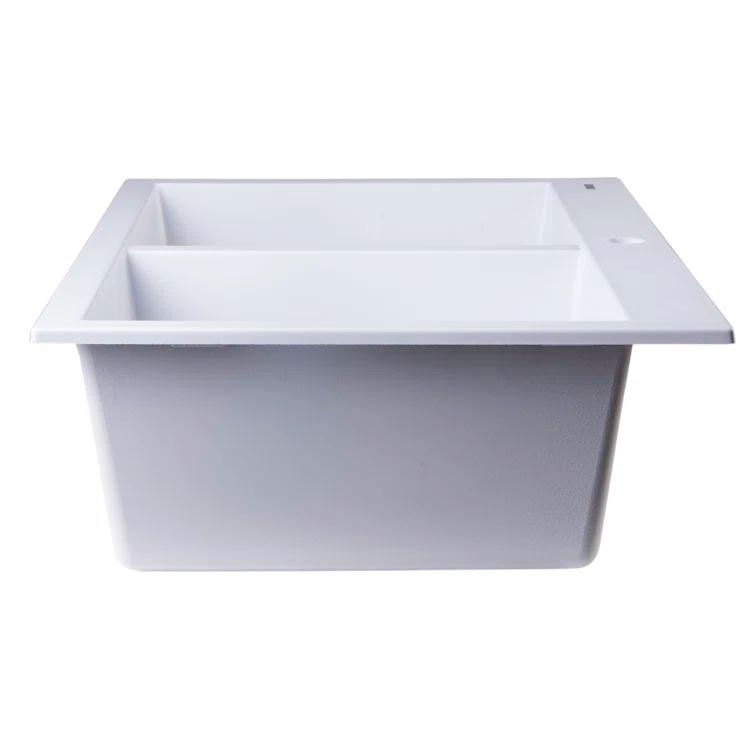 34'' L Drop-In Double Bowl Granite Kitchen Sink