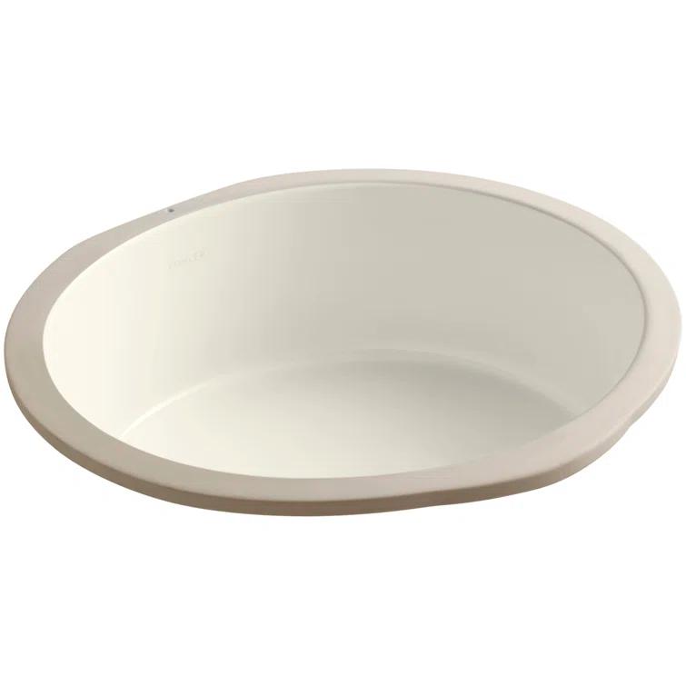 Verticyl Ceramic Vitreous China Circular Undermount Bathroom Sink with Overflow