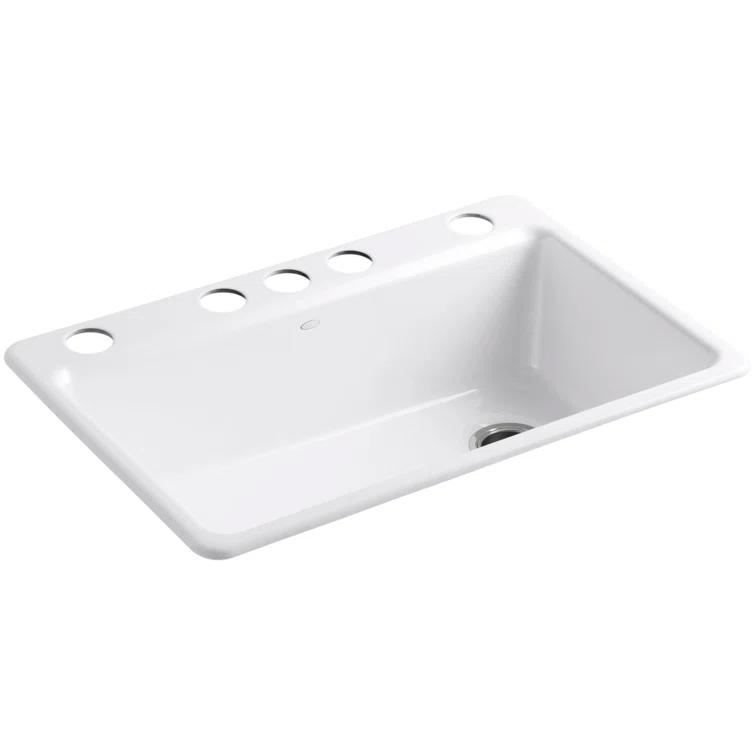Riverby 33" x 22" x 9-5/8" Under-Mount Single-Bowl Kitchen Sink with Accessories
