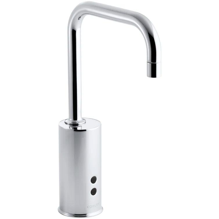 Gooseneck Single-Hole Touchless Hybrid Energy Cell-Powered Commercial Faucet with Insight Technology