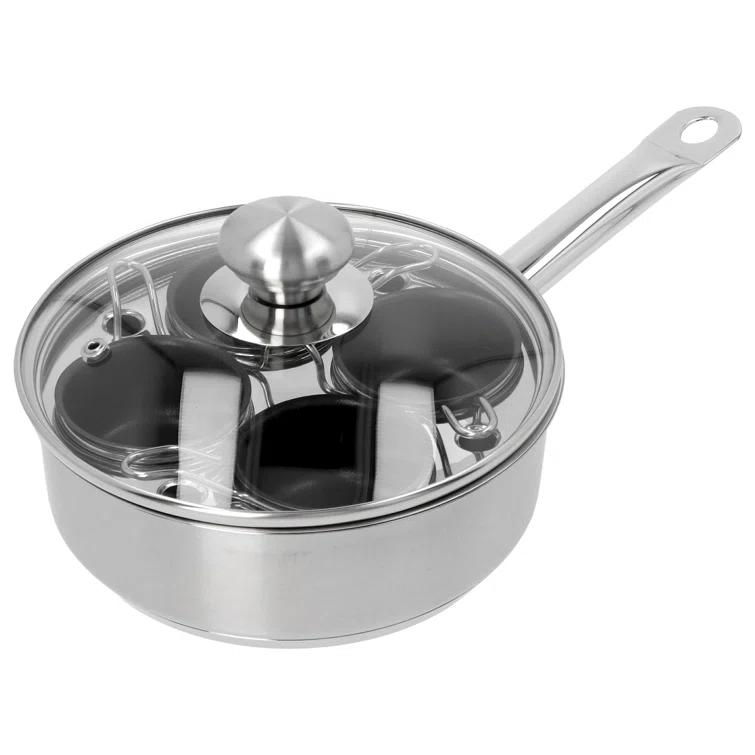 Demeyere Resto 4-cup Stainless Steel Egg Poacher Set