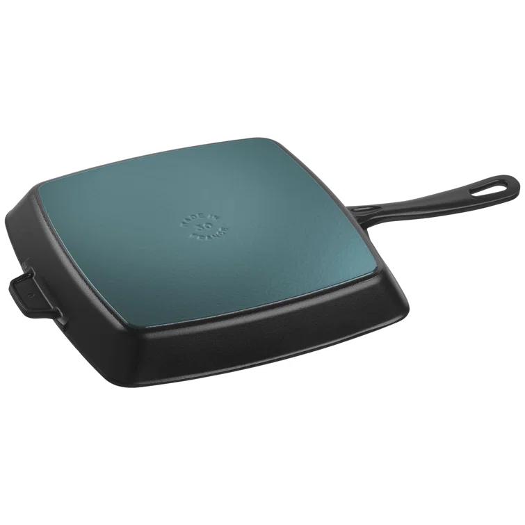Staub ® 12" Matte Black Enameled Cast Iron Square Grill Pan