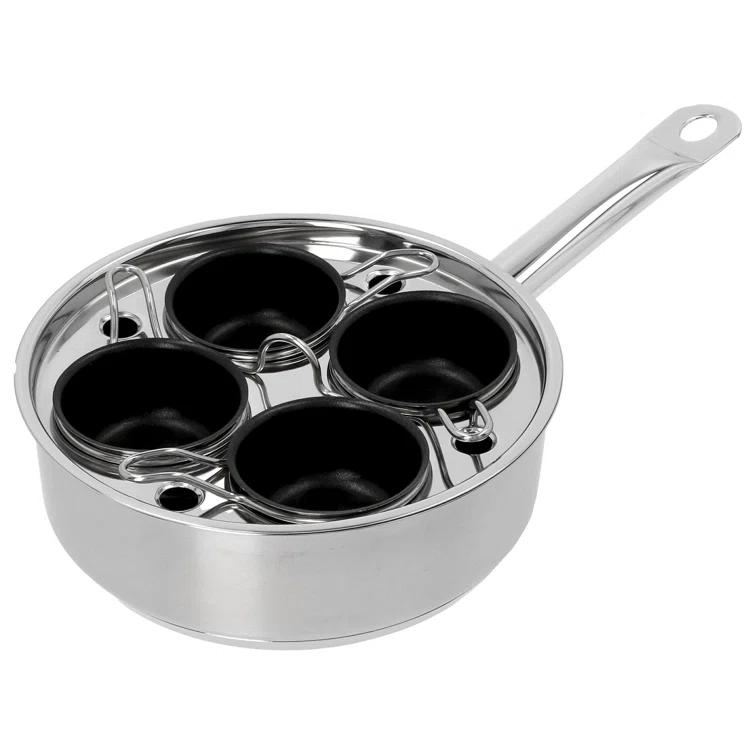 Demeyere Resto 4-cup Stainless Steel Egg Poacher Set