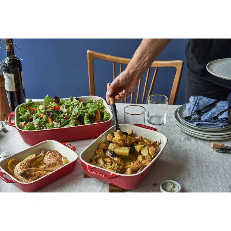 Staub Cherry Rectangular Bakers, Set of 3