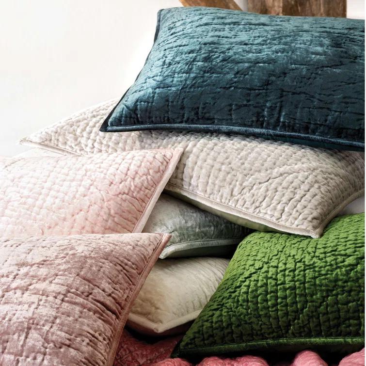 Pine Cone Hill Parisienne Velvet Evergreen Quilted Sham
