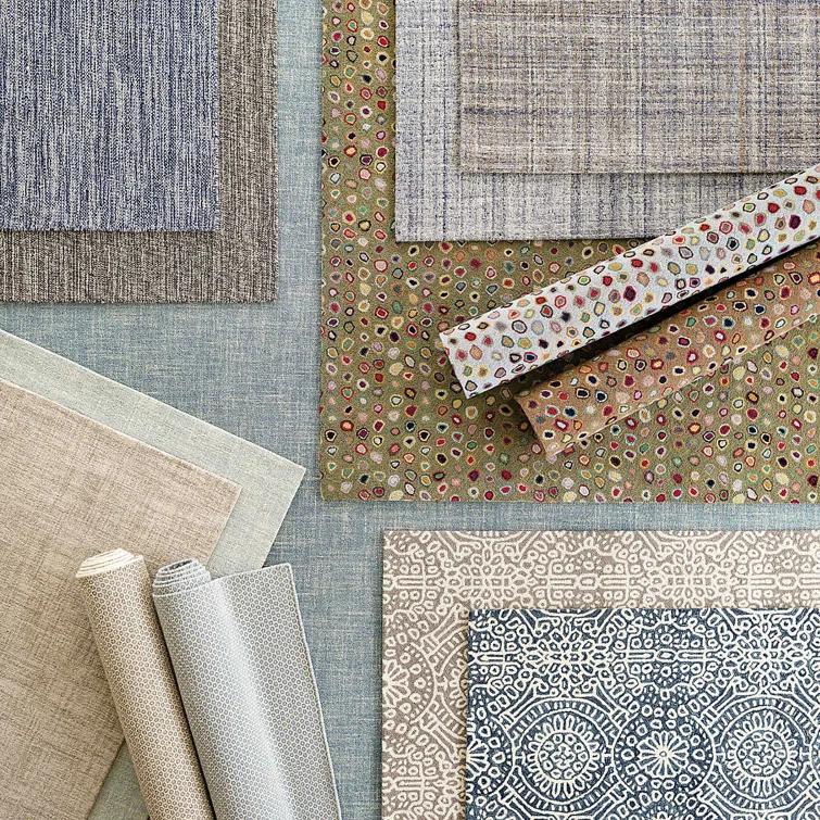 Honeycomb French Blue/Ivory Handwoven Wool Rug