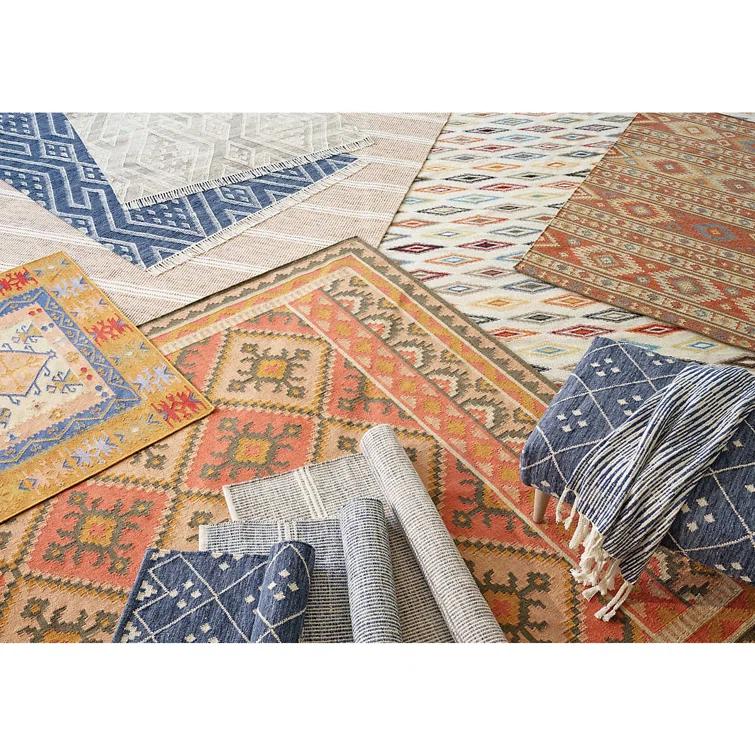 Malta Blue Handwoven Wool Rug