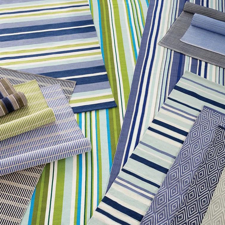 Diamond Denim/White Handwoven Indoor/Outdoor Rug