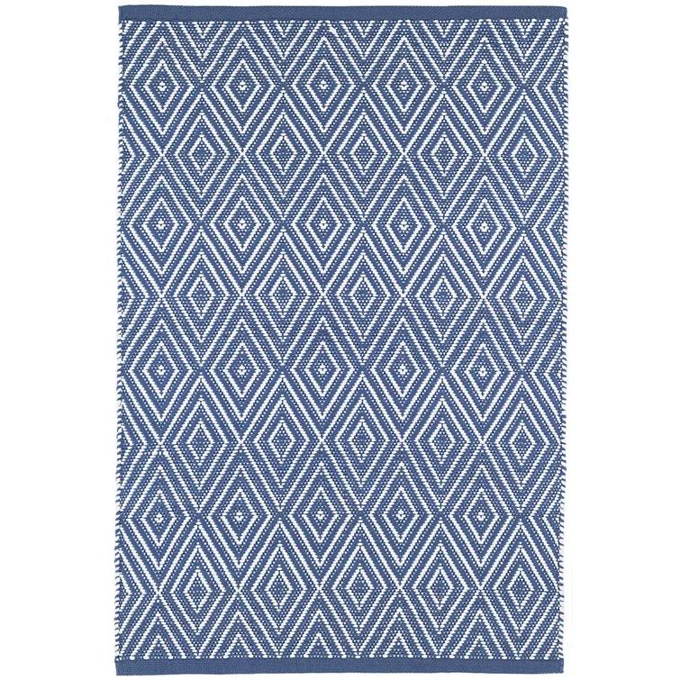Diamond Denim/White Handwoven Indoor/Outdoor Rug