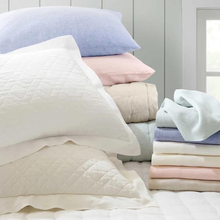 Ivory Twin Linen Duvet Cover with Matching Sham