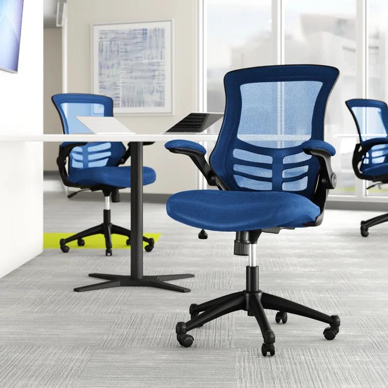 Jayetta Mid-Back Mesh Swivel Ergonomic Office Chair with Flip-Up Arms