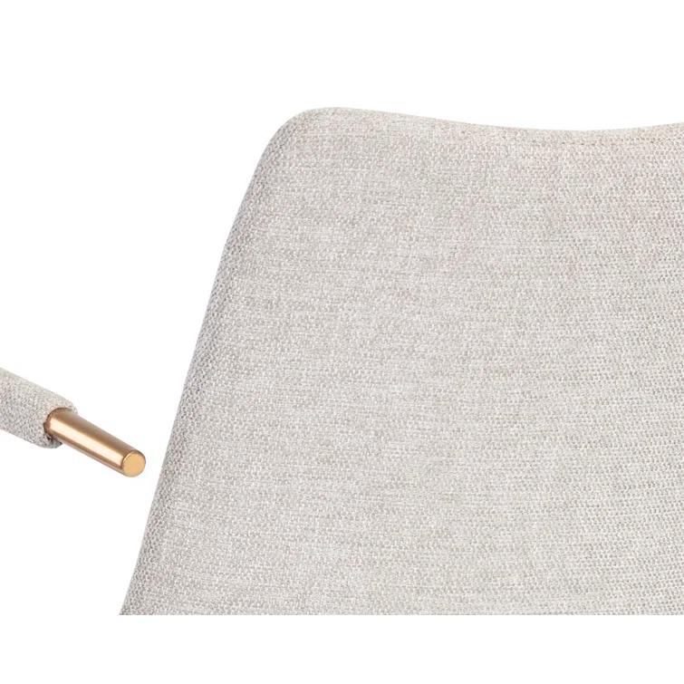 Belfast Heather Grey Swivel Dining Armchair with Gold Stainless Steel Legs