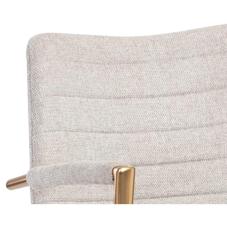 Belfast Heather Grey Swivel Dining Armchair with Gold Stainless Steel Legs