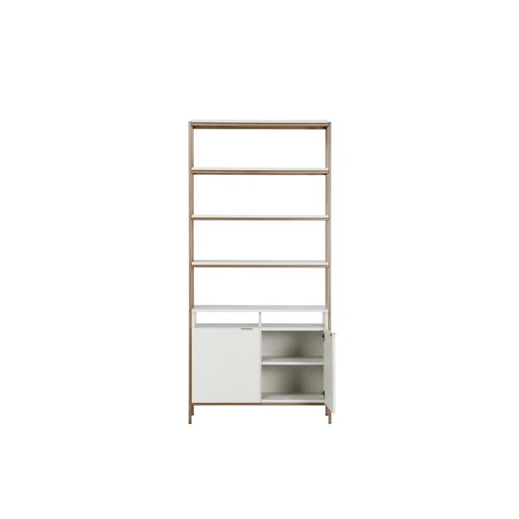 Champagne Gold and Cream Large Transitional Bookcase