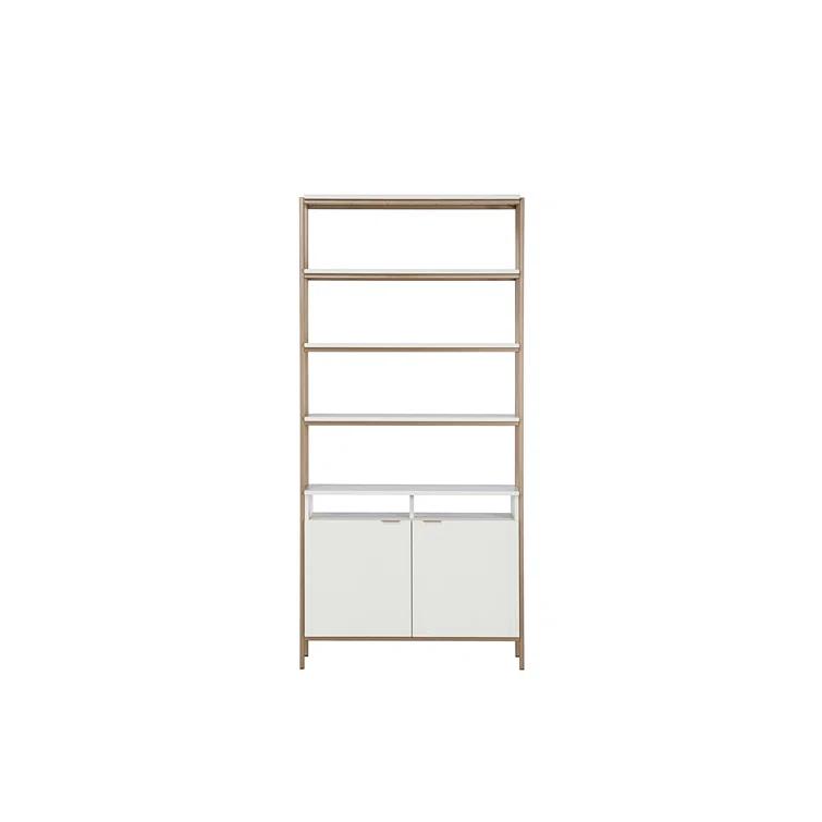 Champagne Gold and Cream Large Transitional Bookcase