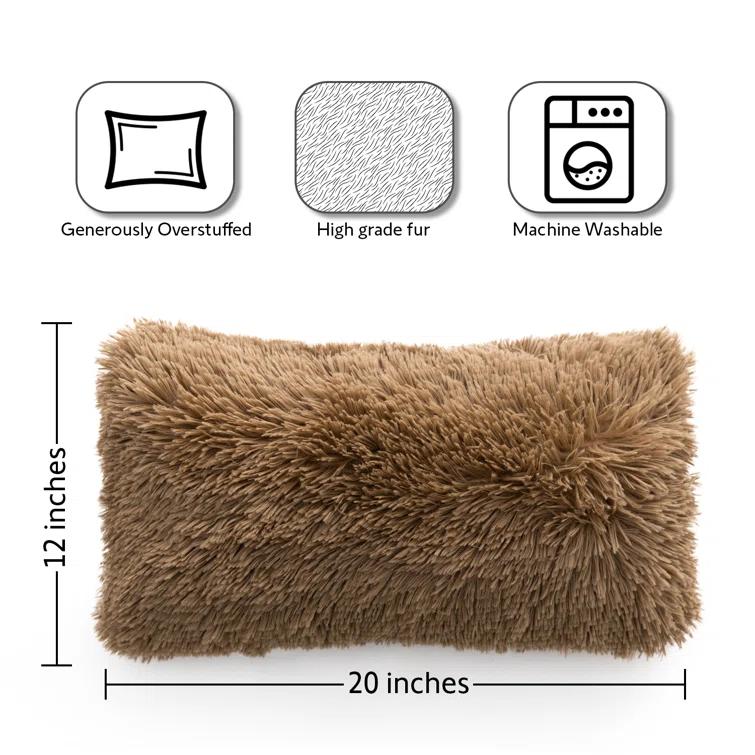 Cheer Collection Cheer Collection Shaggy Hair Decorative Throw Pillows (Set of 2)