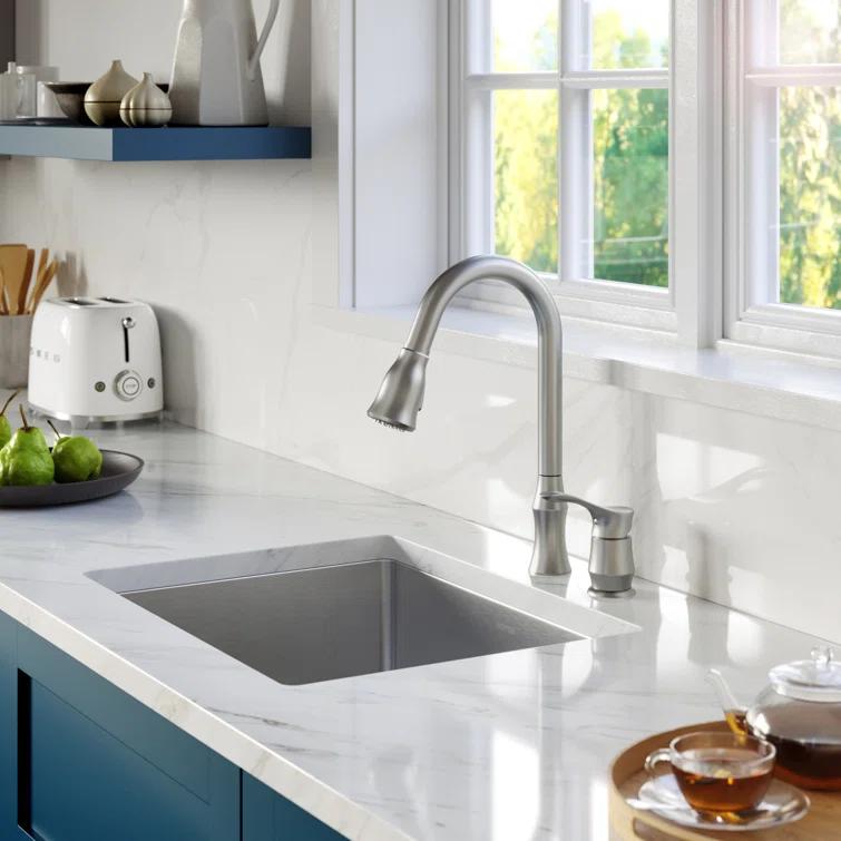 Karran Hillwood Single Handle Pull Down Sprayer Kitchen Faucet